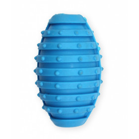 Играчка за кучета- ръгби топка със звънче,PET NOVA синя, 10 см, с аромат на мента